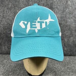 Yeti Blue and White Fish Cap